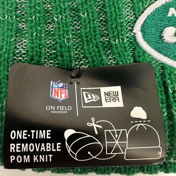 New York Jets New Era On Field Removeable Pom Beanie Football Athleisure - Picture 8 of 8